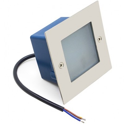 Φωτιστικό Χωνευτό Τετράγωνο LED 1W 230V 4000K Λευκό Φως Αλουμινίου Inox IP65